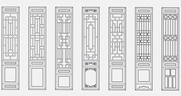 章贡常用中式仿古花窗图案隔断设计图